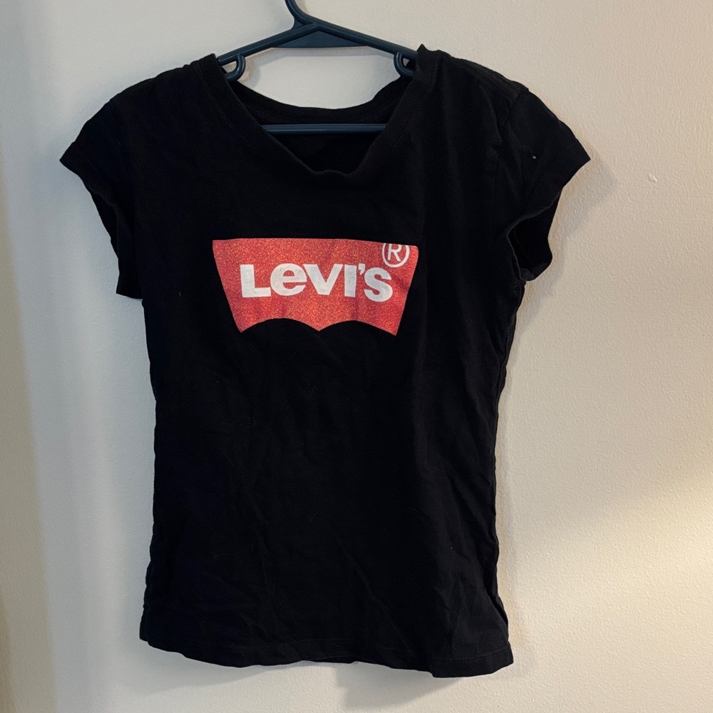 Levi's Black Tee with Red Graphic